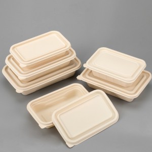 Környezetbarát BPA-mentes eldobható bento ebéddoboz elvihető csomagoló doboz biológiailag lebomló élelmiszer-tartály