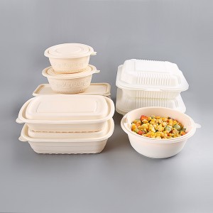 Biodegradálható kukoricakeményítő gyorséttermi csomagolóanyag doboz téglalap, az élelmiszer-tartály ebédlődoboza lebontható