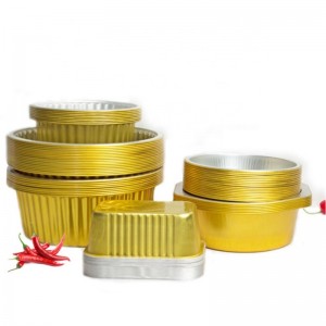 Fűthető élelmiszer-csomagoló doboz arany hőmegőrző ebéddoboz újrahasznosítható elvihető alumíniumfólia ételtartó
